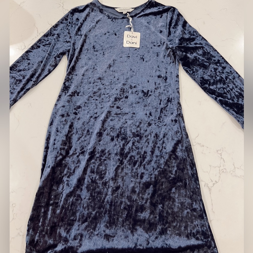 Women’s violet velvet long sleeve dress